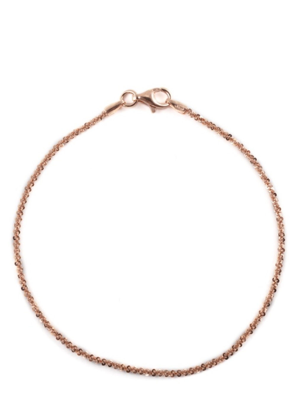 14K Rose Gold over Sterling Silver Bracelet. 7.50”